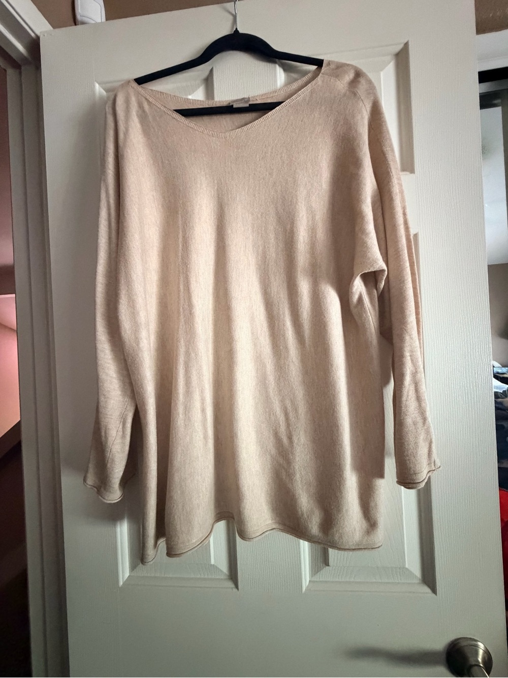 Chico's Soft Scoop Neck Sweater in Light Taupe